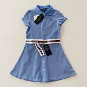 Polo Ralph Lauren Girls 5 Blue Dress with Belt Preppy Easter Spring NWT